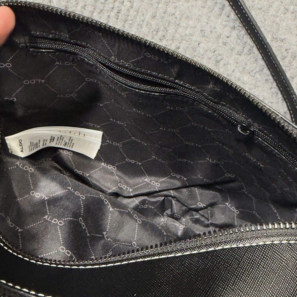 Aldo Black Silver Spider Web Purse Crossbody Bag Spider Charm Halloween Goth NEW - Picture 6 of 12